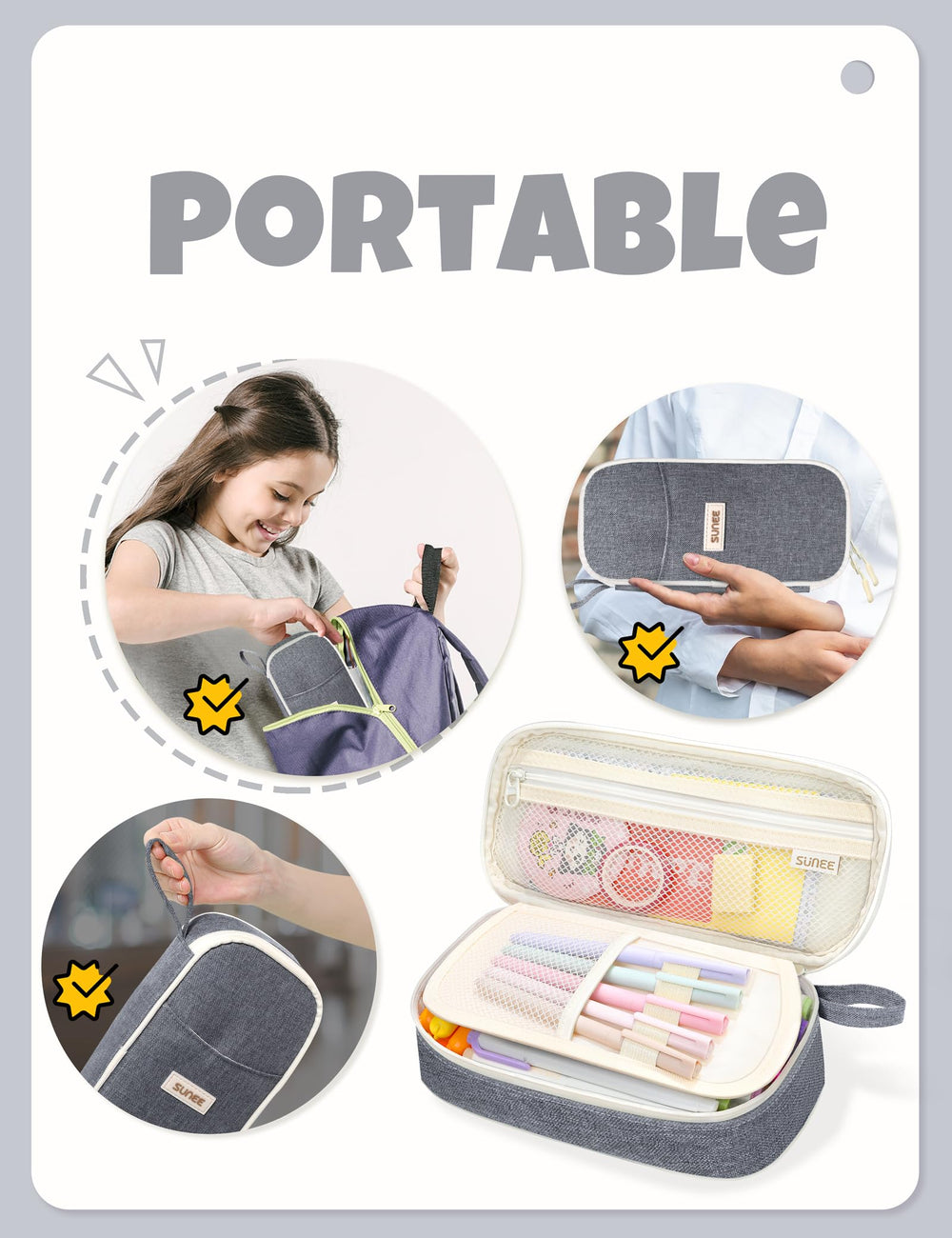 SUNEE used as makeup bag showing versatile storage for cosmetics