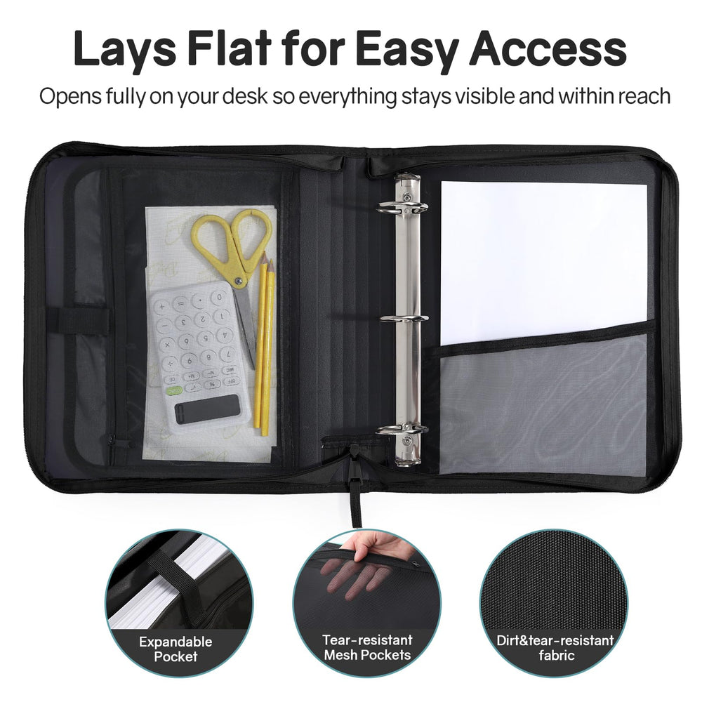 SUNEE transparent mesh pocket holding pens and calculator for fast visibility