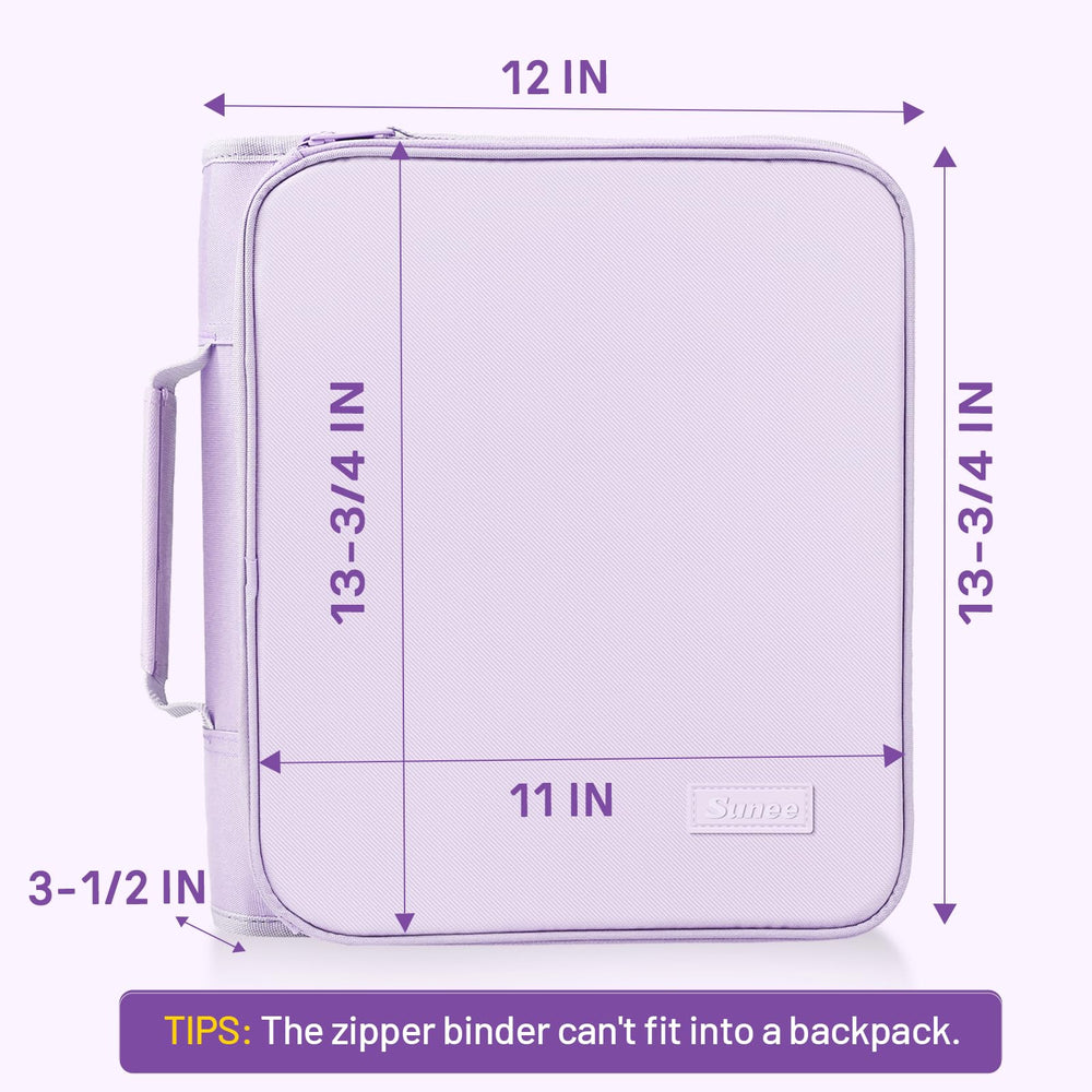 SUNEE reinforced handle stitched to binder for comfortable reliable carrying