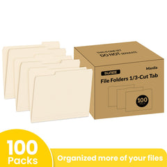 SUNEE close-up of 1/3 cut tab displaying clear label area for fast identification
