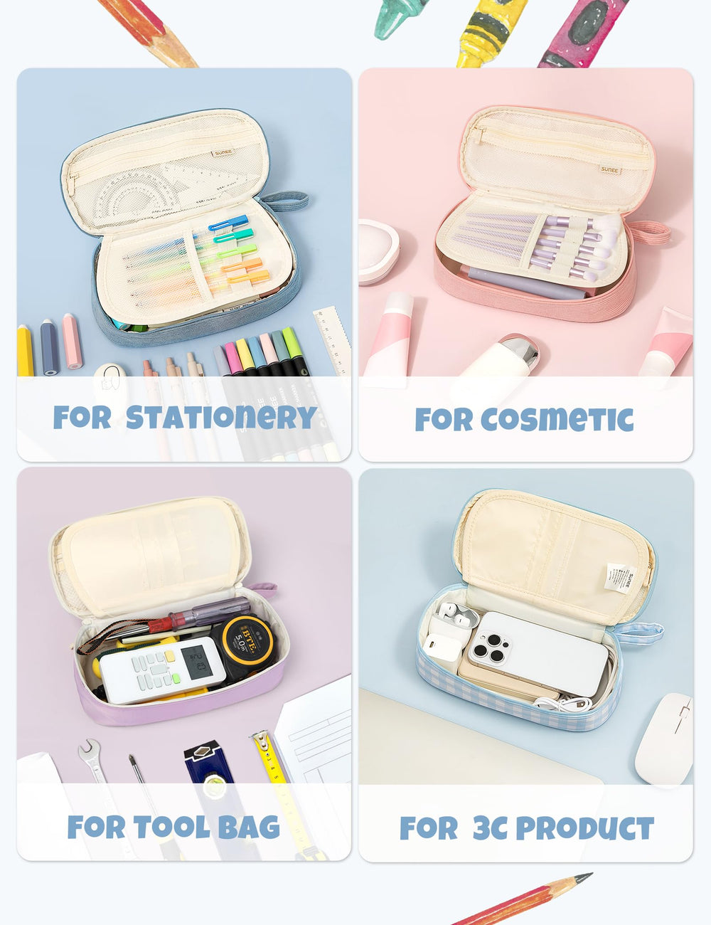 SUNEE used as makeup bag demonstrating versatile everyday use
