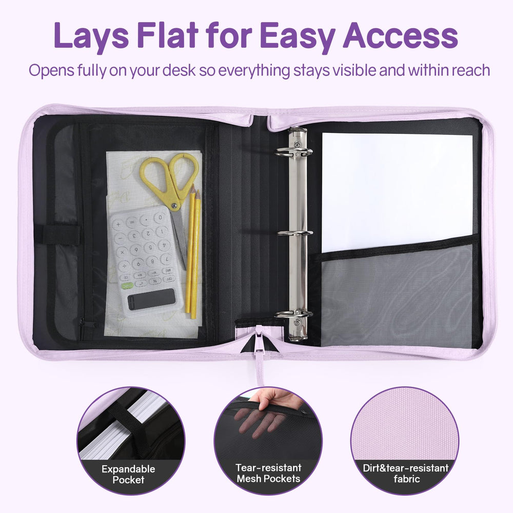 SUNEE zippered pocket close-up protecting pens and small tools for safe storage