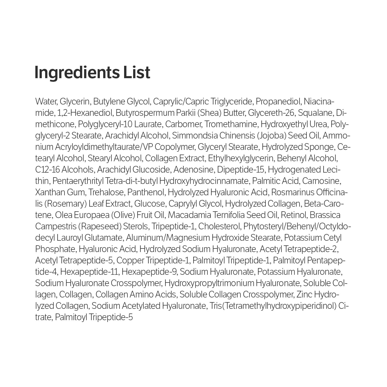 SUNGBOON EDITOR ingredients label showing actives for firm-looking skin benefit