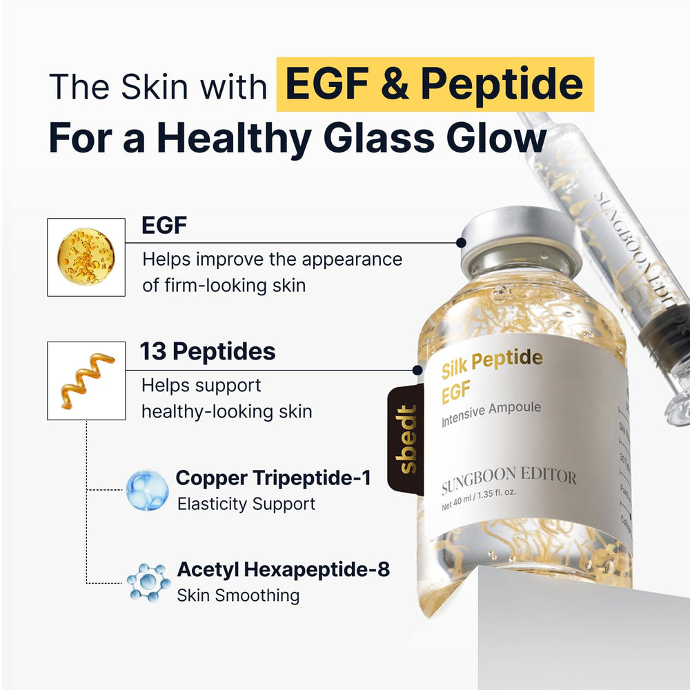 SUNGBOON EDITOR silk peptide droplets close-up showing smoothing benefit