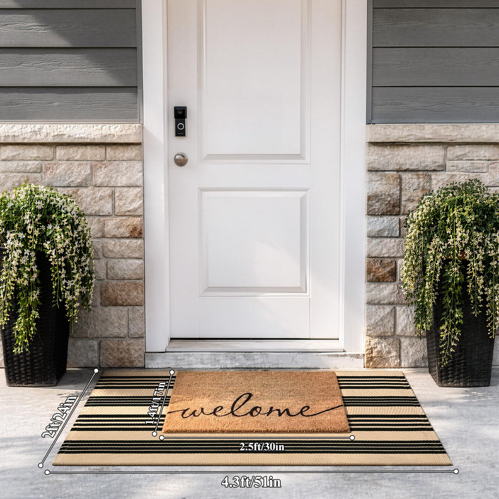 Sungea mat at door threshold illustrating fit and coverage benefit