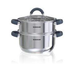 Sunhouse front view of 3QT steamer showing compact, durable design and fast heating