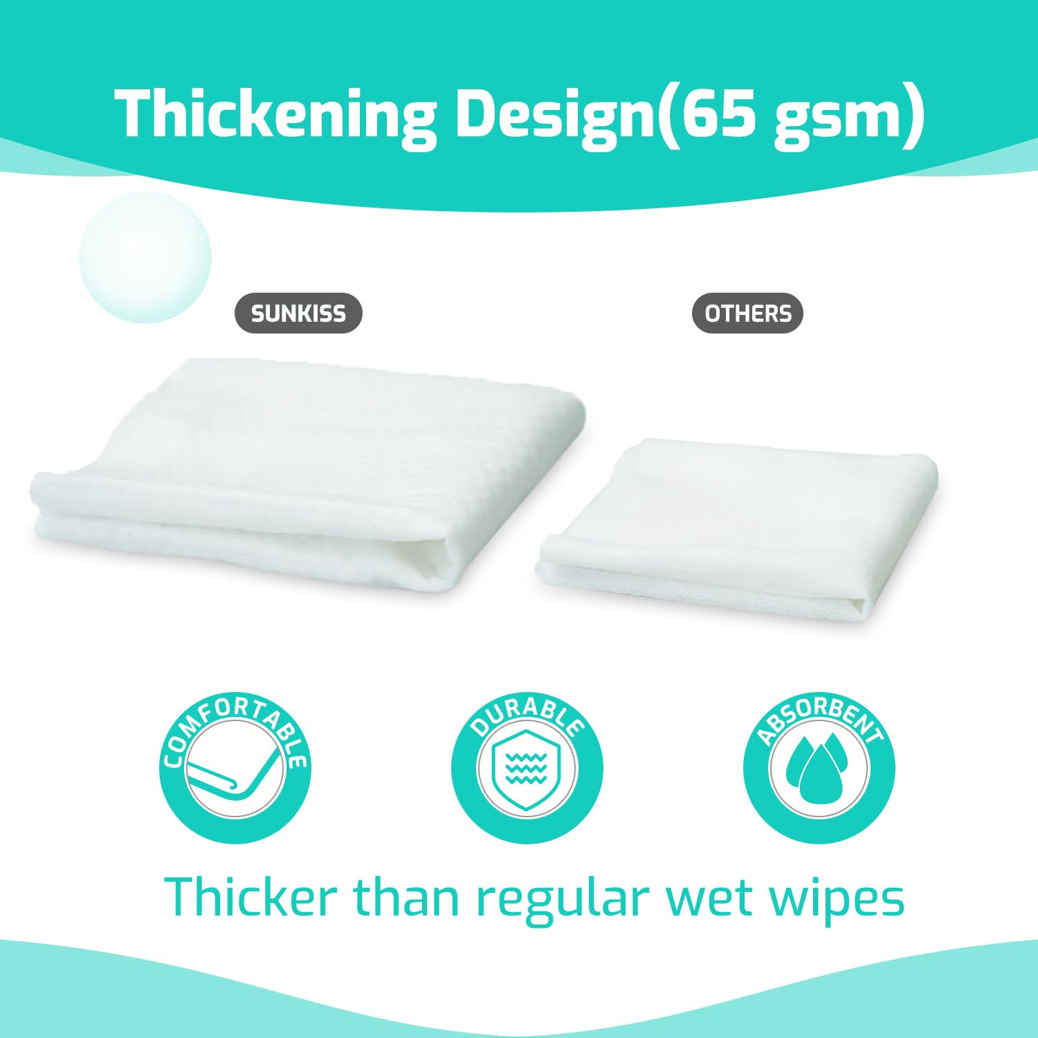 SUNKISS TrustPlus extra-large wipe opened and held to show coverage