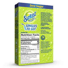 SINGLES TO GO! Sunkist Lemon Lime packet poured into bottle showing quick flavored hydration