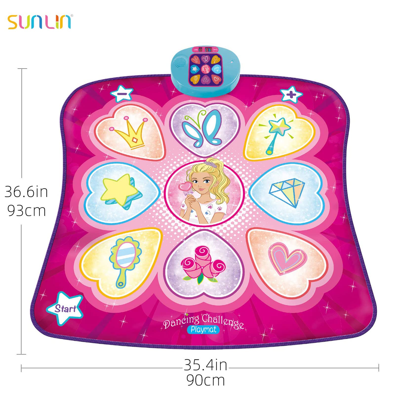 SUNLIN child dancing on mat in living room encouraging active play and coordination