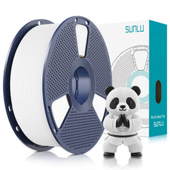 SUNLU front view of matte white spool showing neat winding and ready-to-print benefit