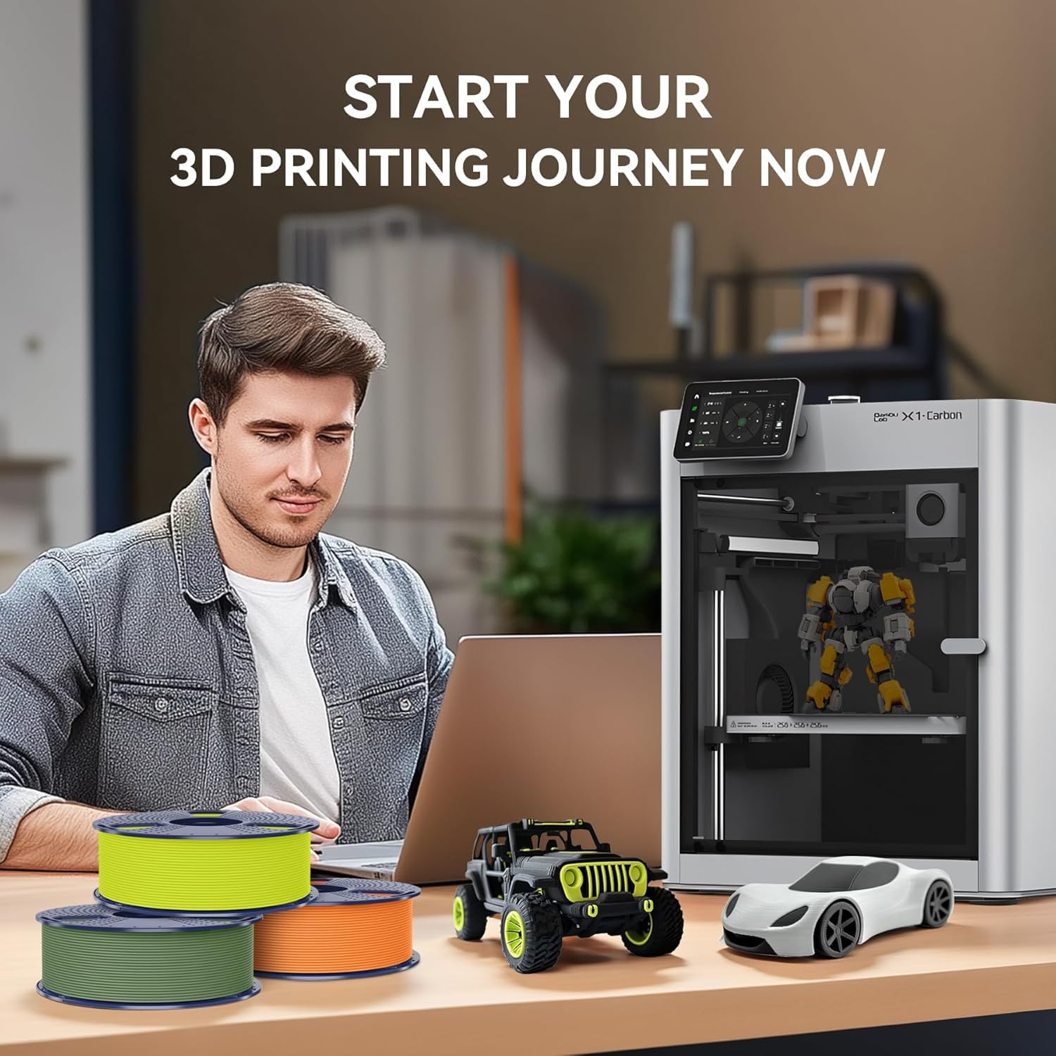 SUNLU collection of matte printed parts showing professional finish and minimal finishing