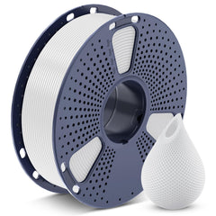 SUNLU white PETG front spool showing clean winding and ready-to-print benefit