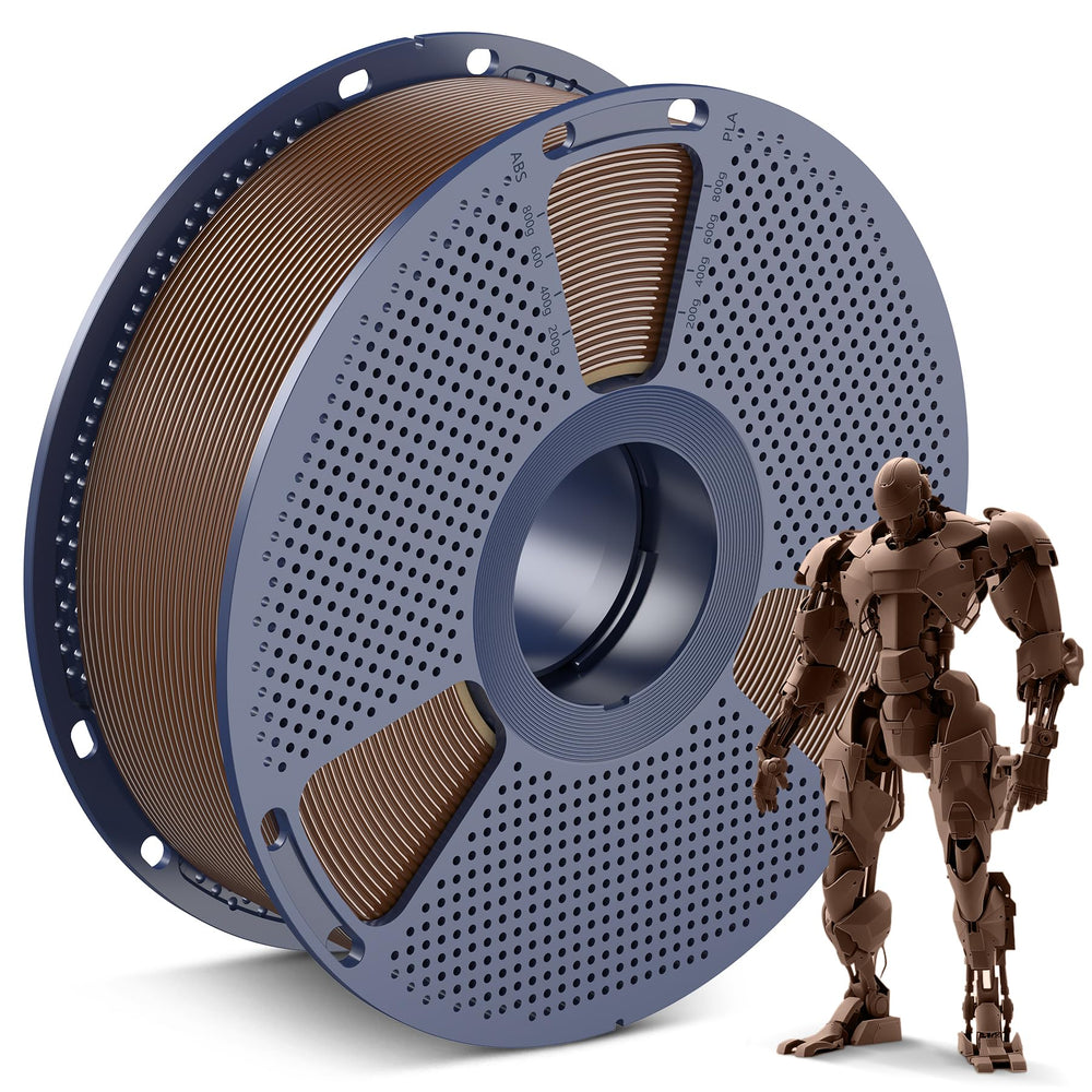 SUNLU brown PLA front packaging showing spool and label for clear identification and convenience