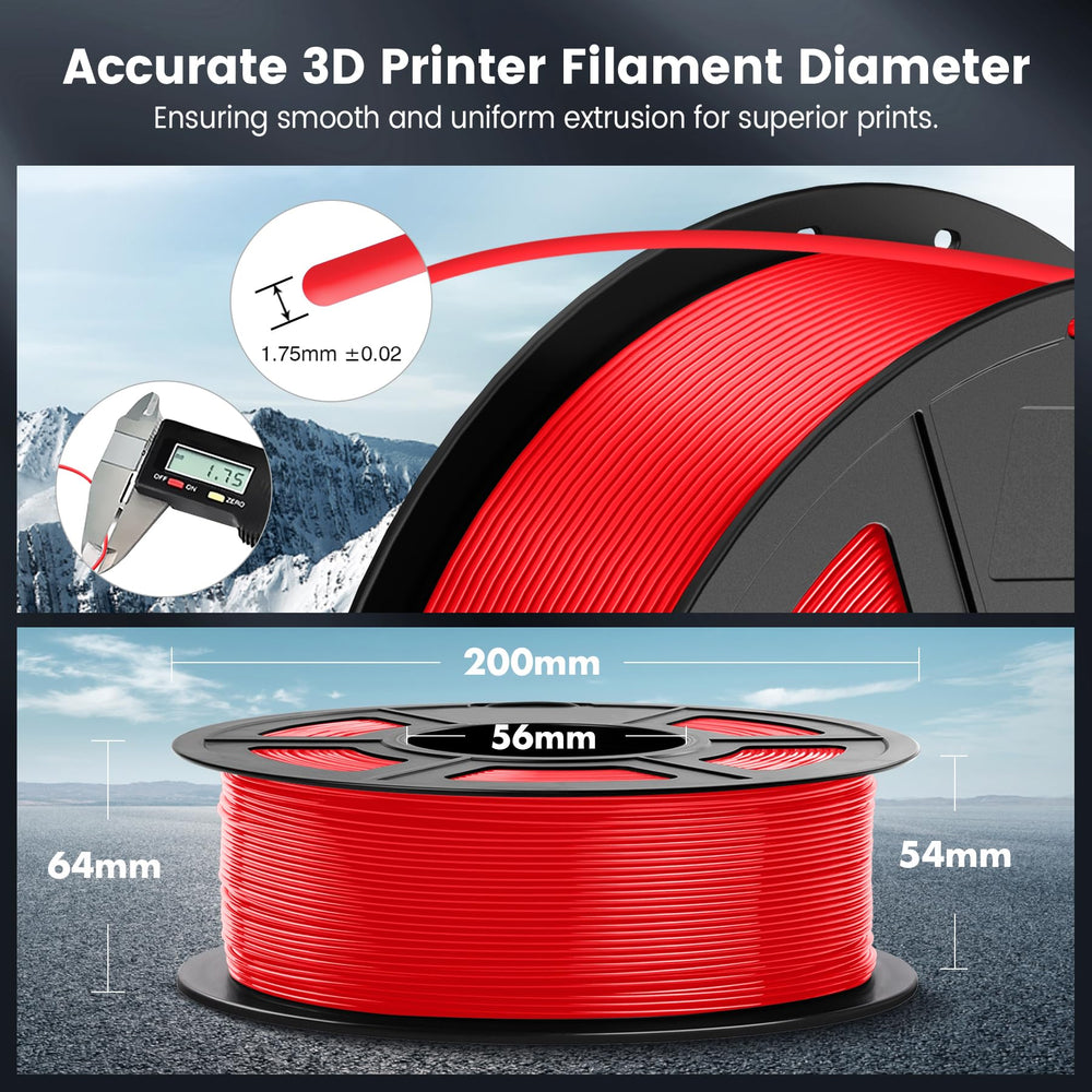 SUNLU red PLA printed sample tower demonstrating accurate layers and finish