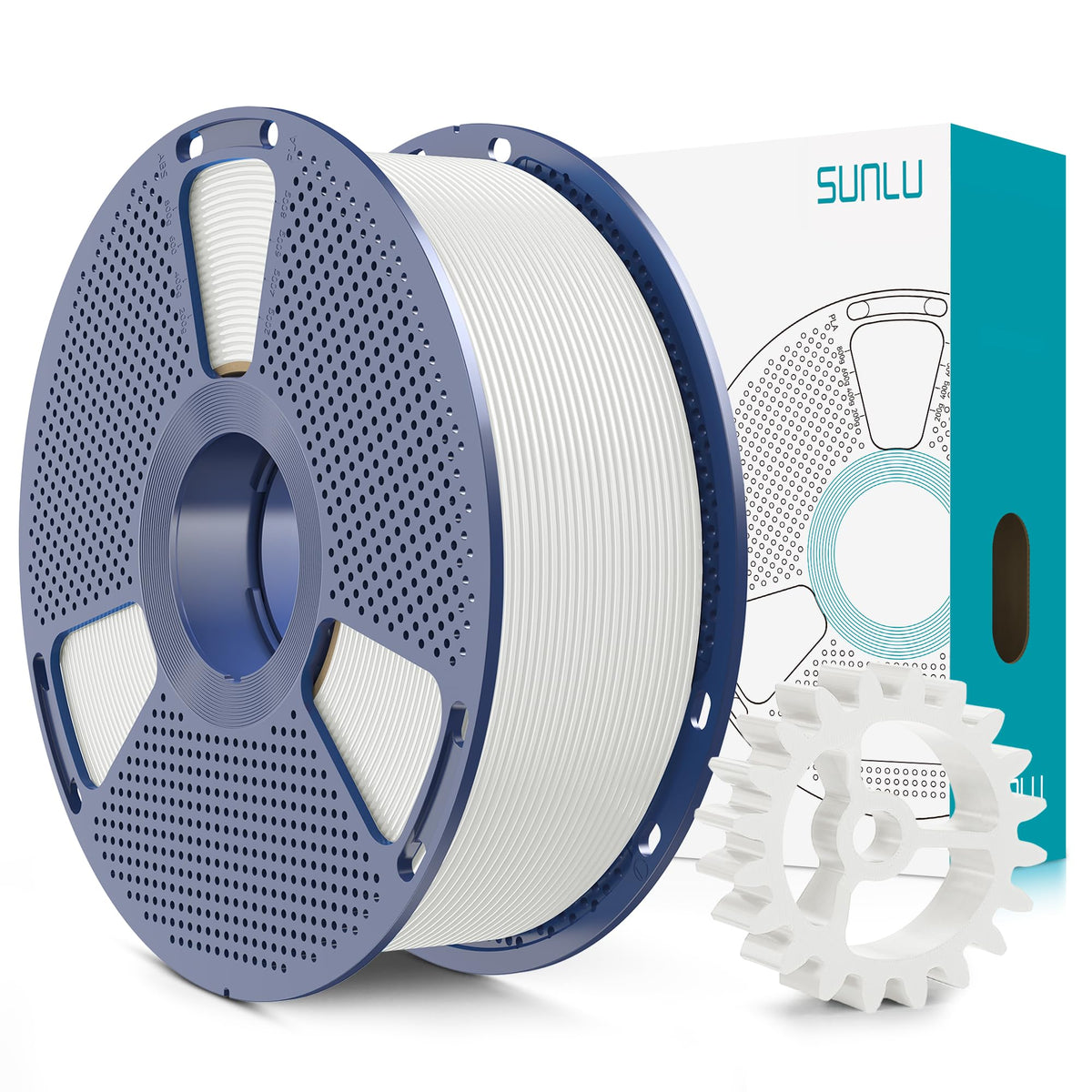 SUNLU spool front view showing neat winding and ready-to-use benefit