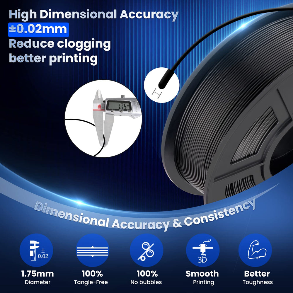 SUNLU spool label and hub hole view showing mounting fit and clear specs