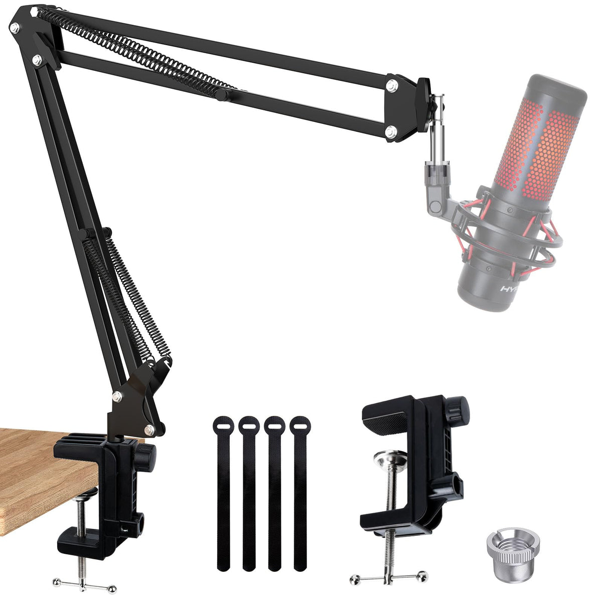 SUNMON boom arm front view showing solid construction and easy reach