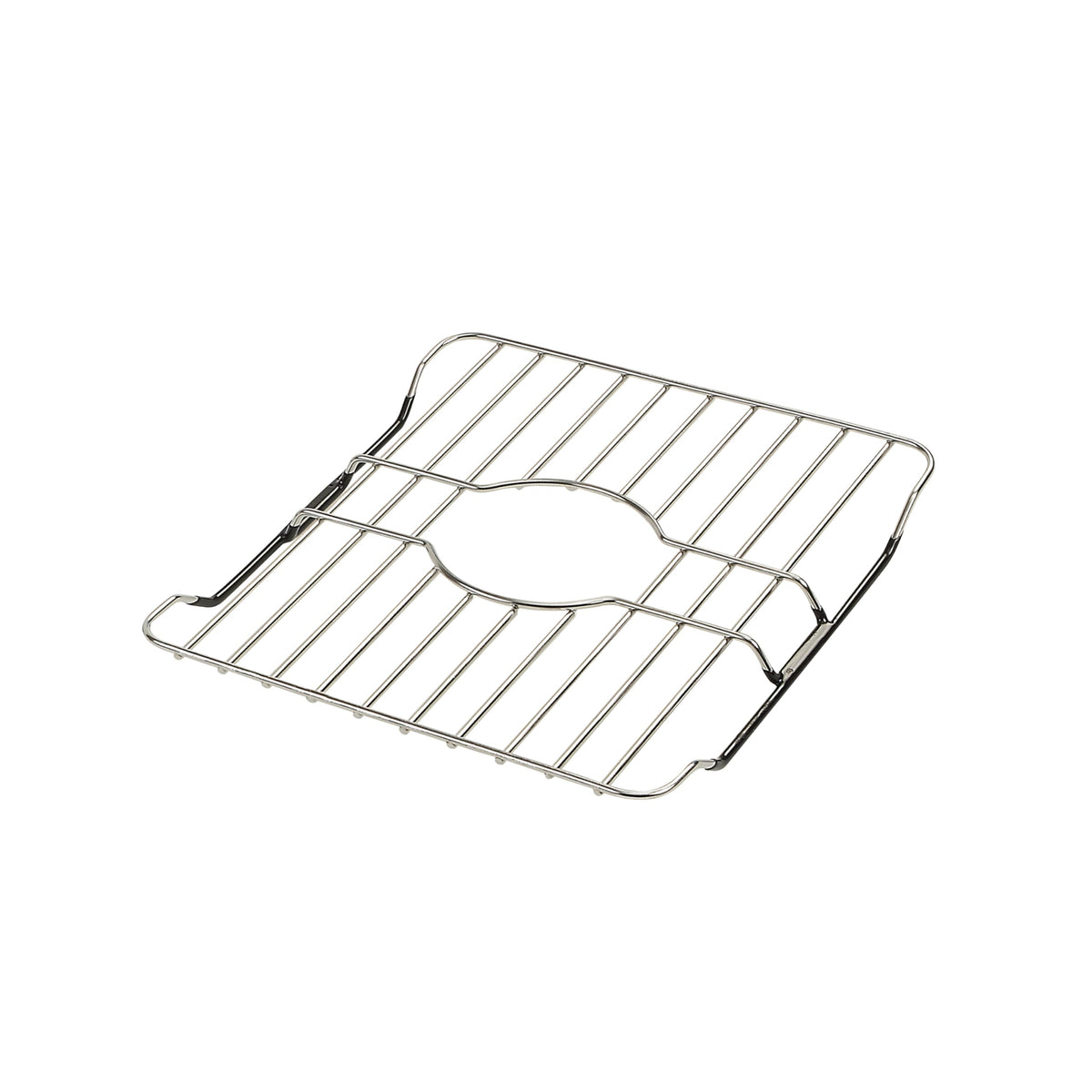 SunnyPoint front view of stainless steel rack showing full grid and finish, protects sink