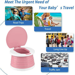 SunnySmile potty set up in car backseat offering sanitary on-the-go toilet solution
