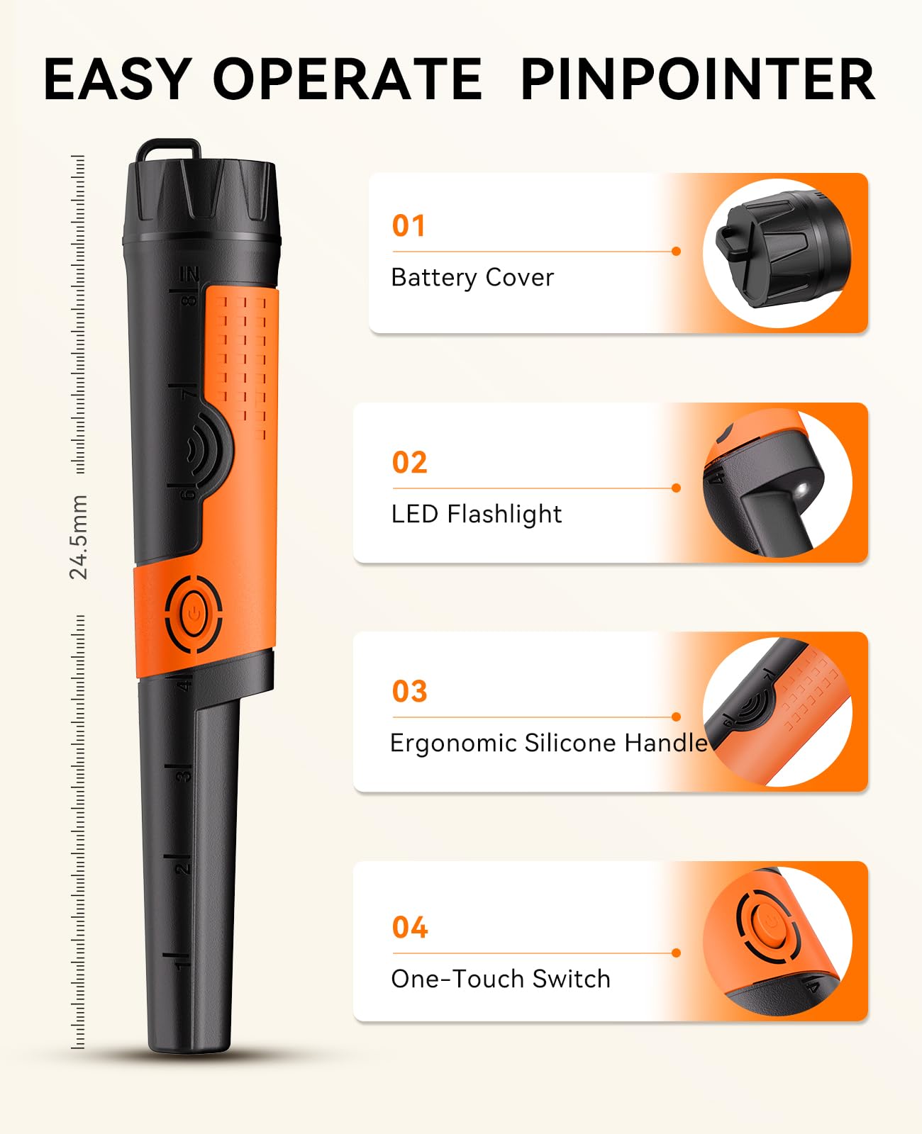 SUNPOW close-up of OTMD12 tip highlighting waterproof sealing and durability
