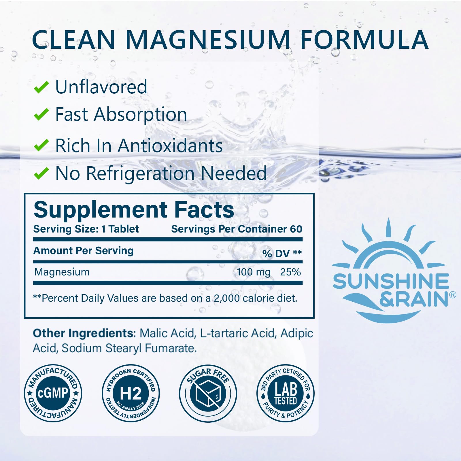 Sunshine & Rain tablet close-up highlighting smooth surface and easy handling
