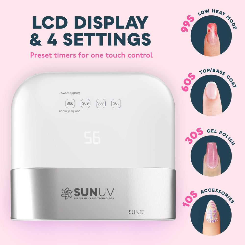 SUNUV SUN3 low heat mode indicator demonstrating gradual power ramp