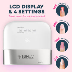 SUNUV SUN3 low heat mode indicator demonstrating gradual power ramp