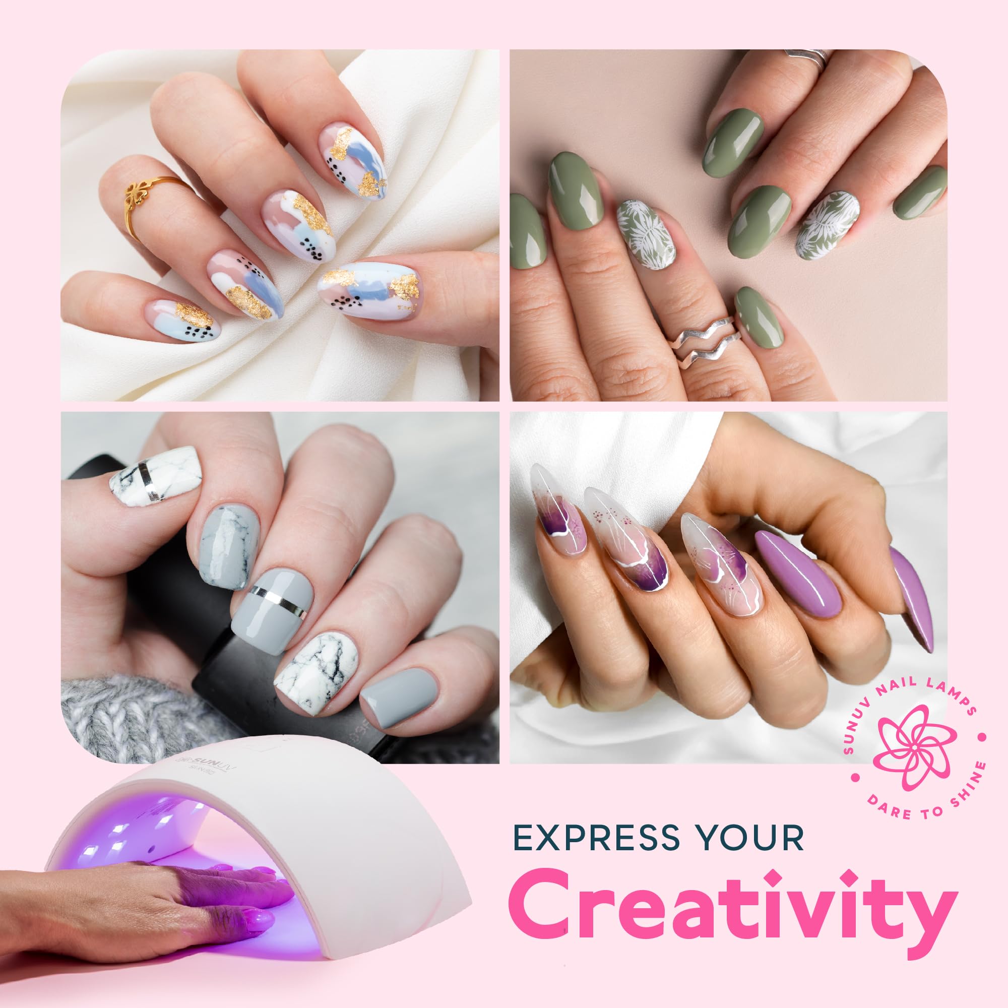 SUNUV SUN9C packed in a bag for travel-ready gel nail maintenance