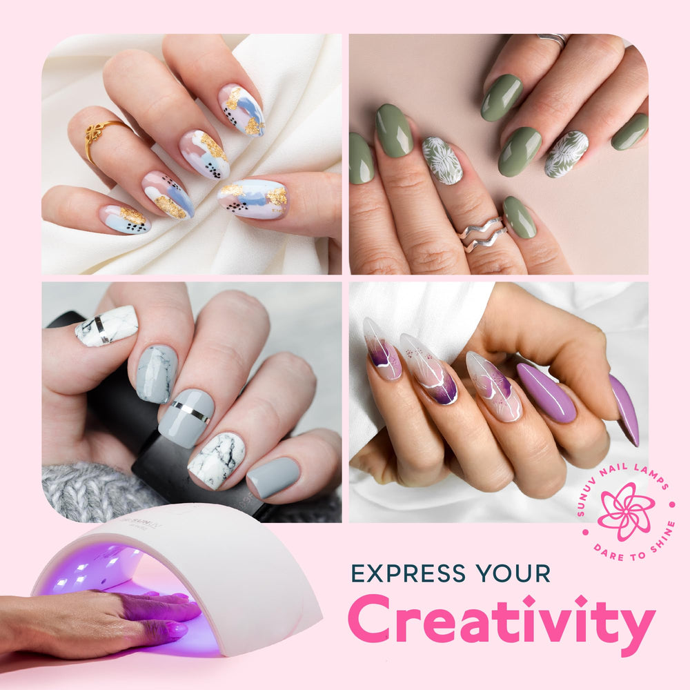 SUNUV SUN9C packed in a bag for travel-ready gel nail maintenance