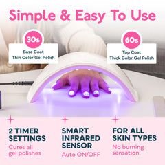 SUNUV SUN9C with a hand inside activating sensor for hands-free use