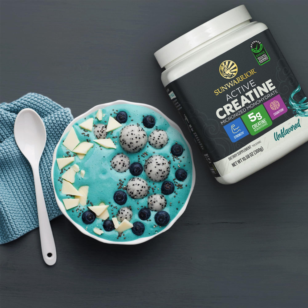 Athlete using Sunwarrior creatine before workout for performance support