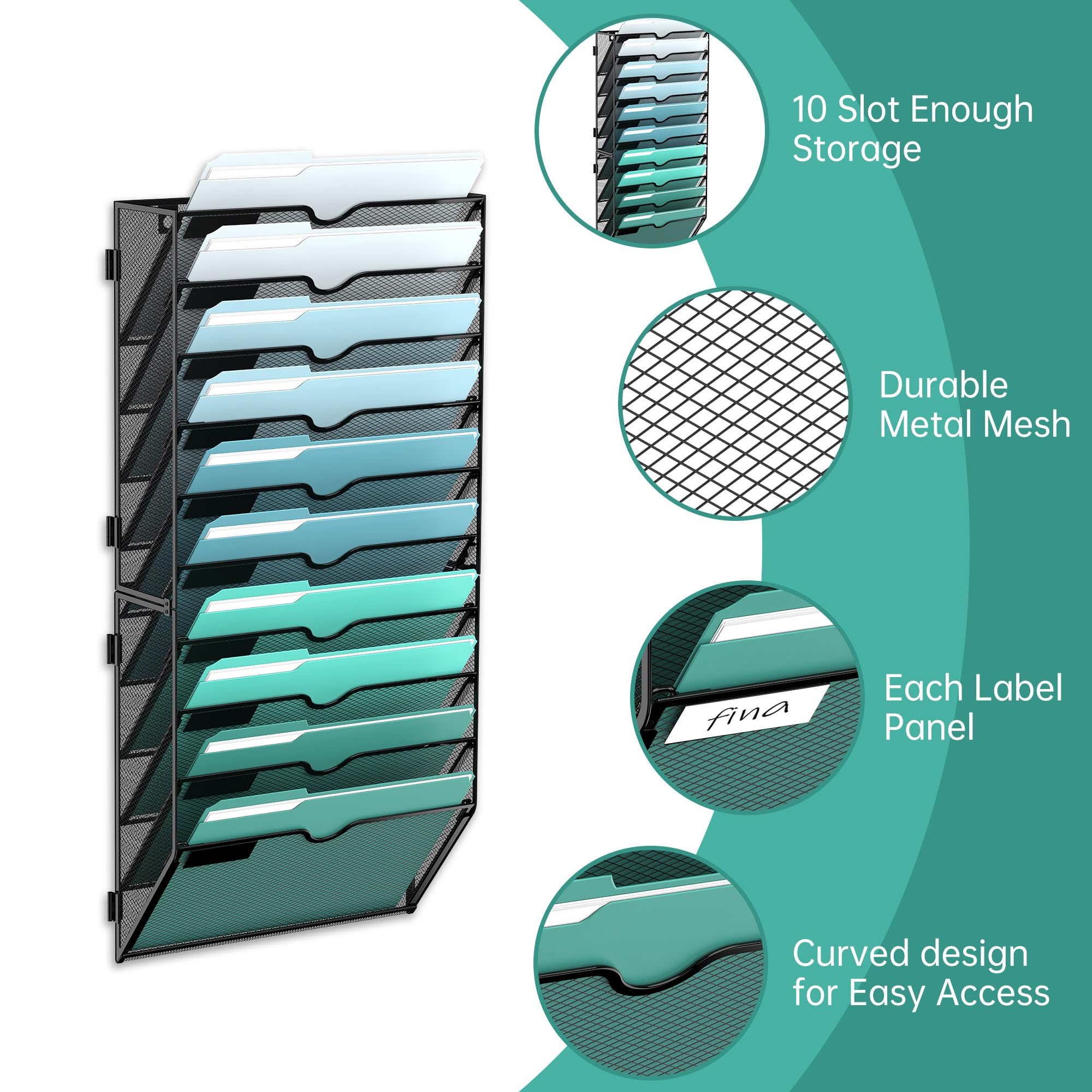 SUPEASY pocket label panel close-up with clear labels for fast sorting and retrieval