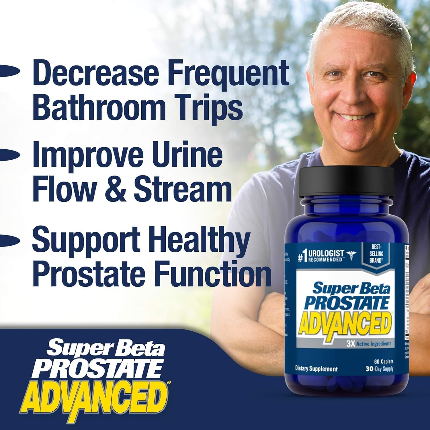 SUPER BETA PROSTATE close-up of key plant-based ingredients and benefit