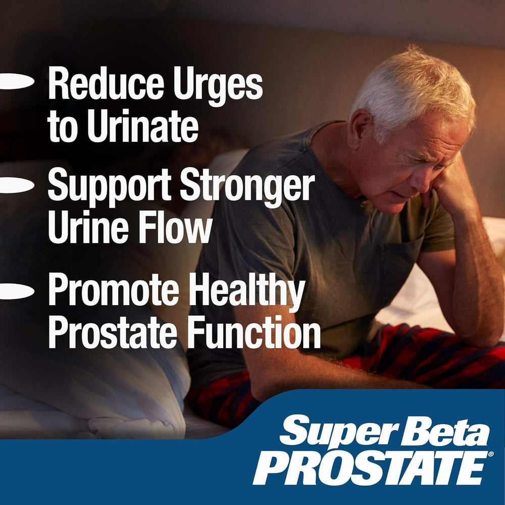 Super Beta Prostate bottle cap and label detail showing dosage information clearly
