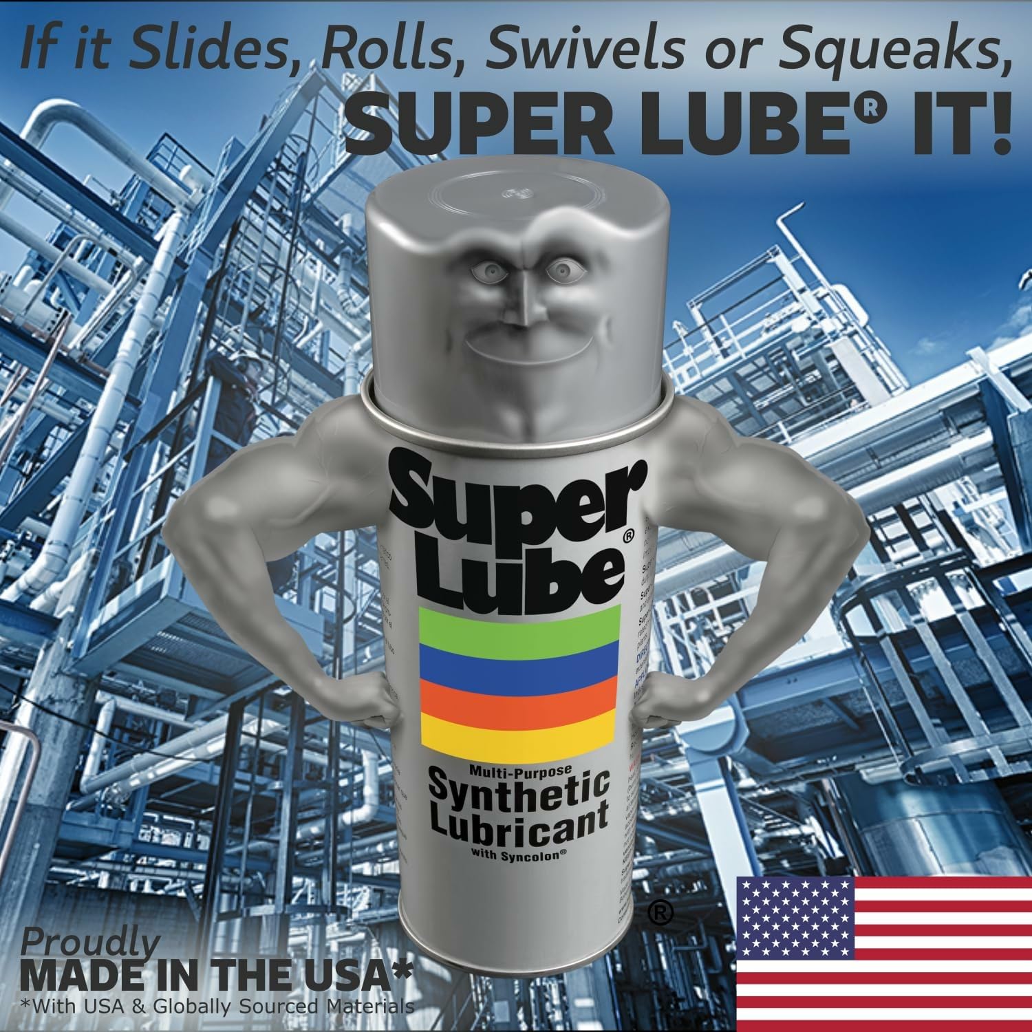 Super Lube tube in a garage setting illustrating multipurpose use for maintenance and repairs