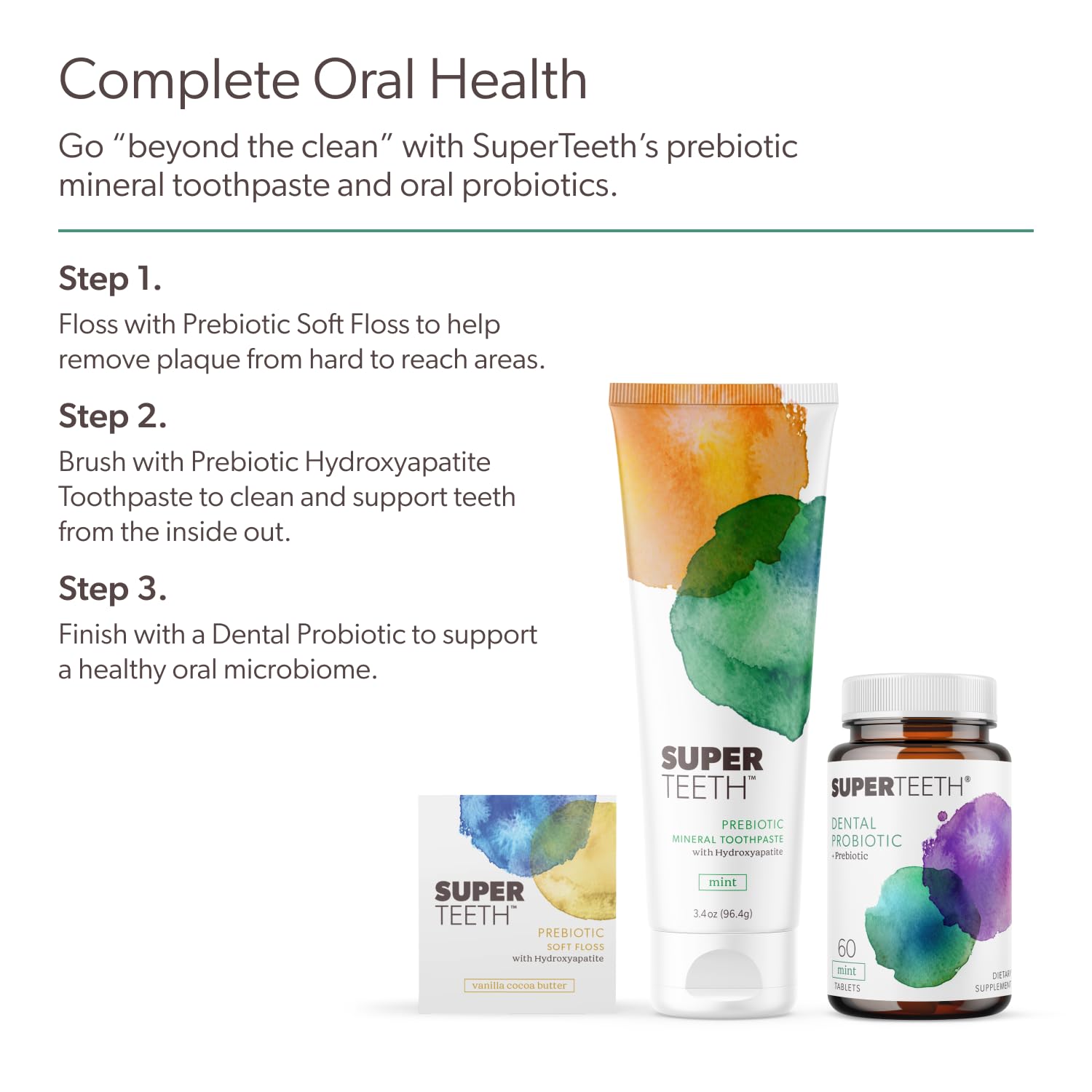 SUPER TEETH tin in bag for on-the-go breath support and cavity defense