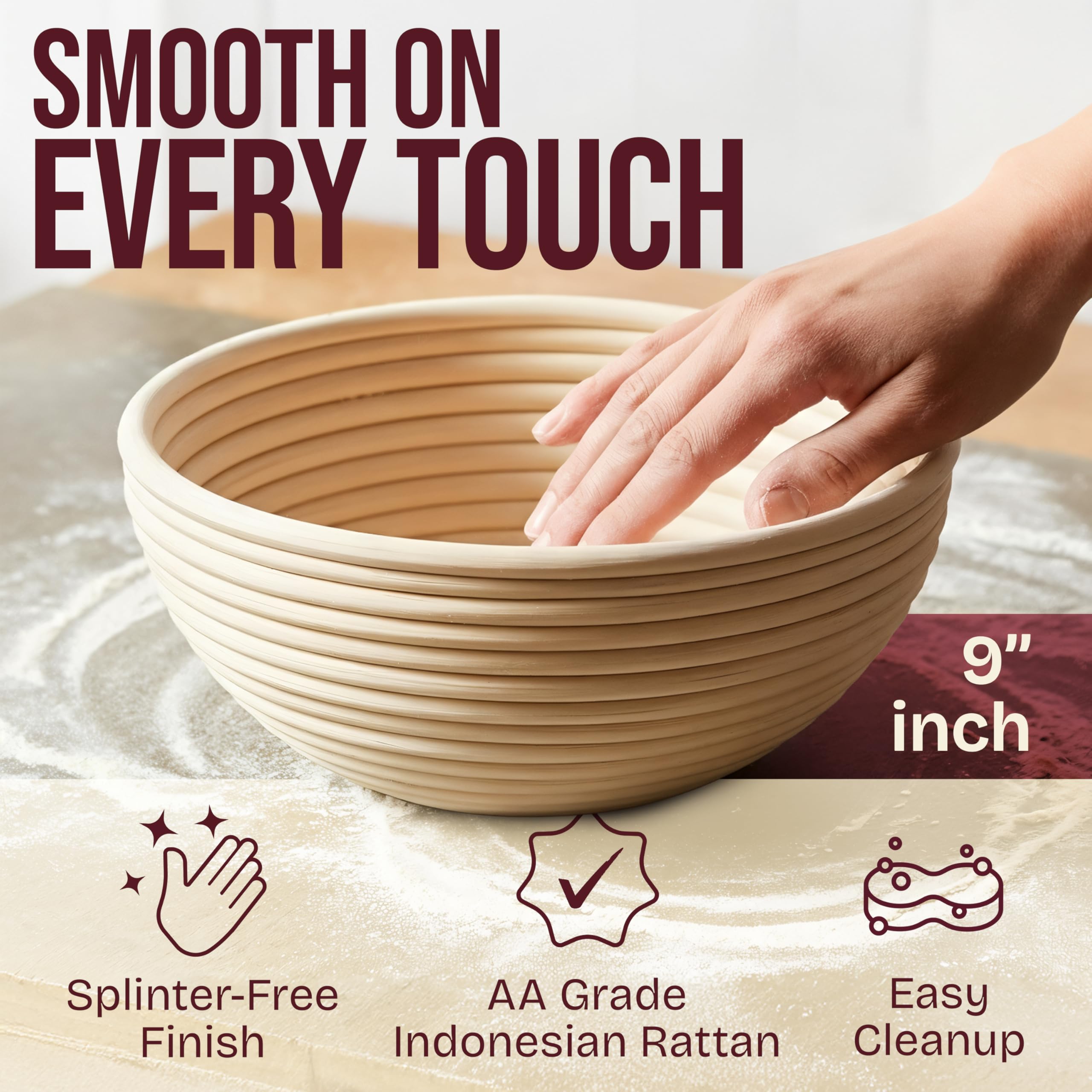 Superbaking layout of all nine tools included in kit for ready-to-bake convenience benefit