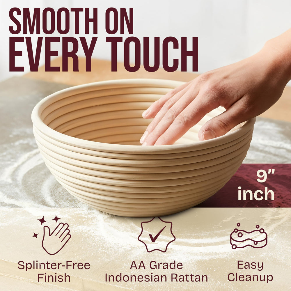 Superbaking layout of all nine tools included in kit for ready-to-bake convenience benefit