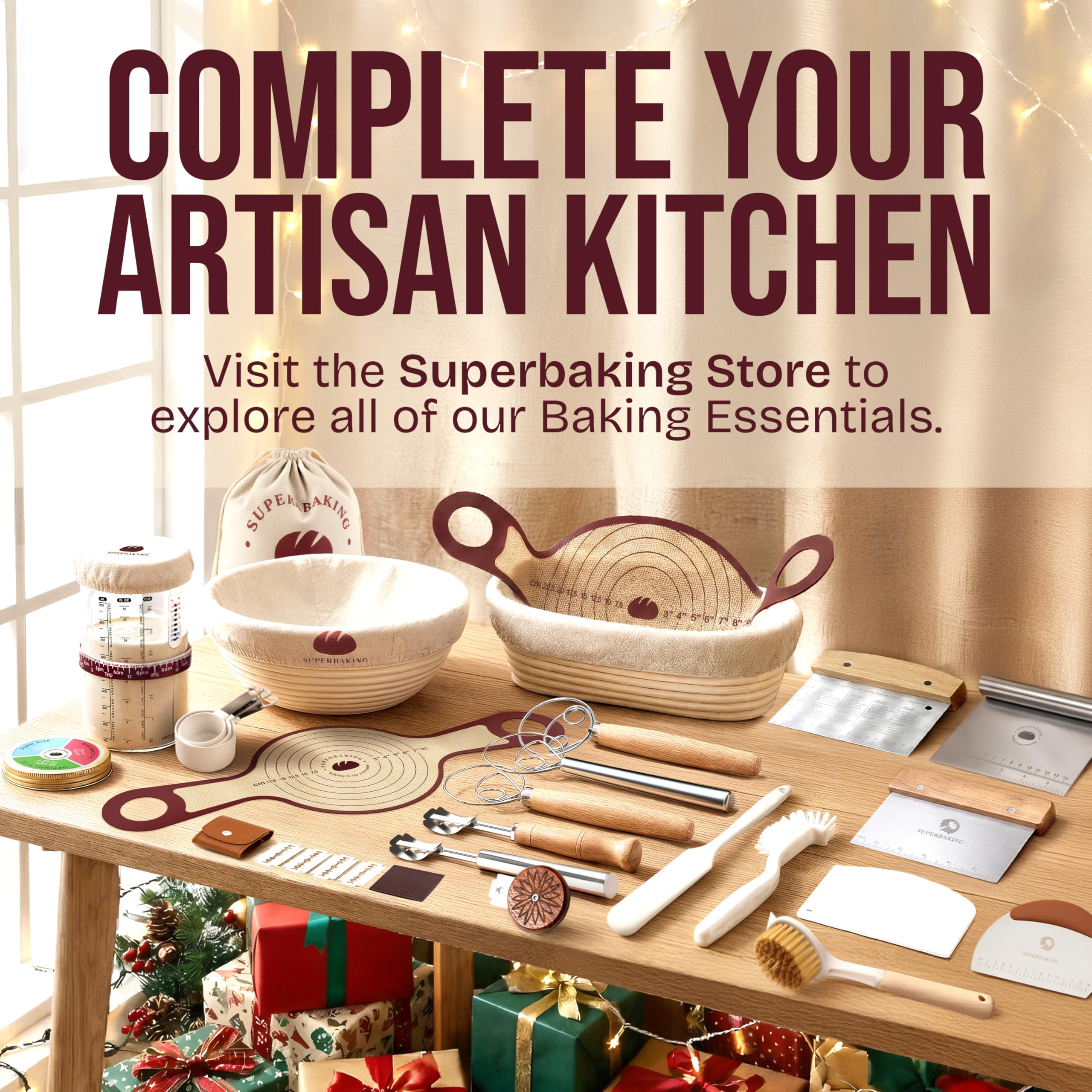 Superbaking kit displayed in a home kitchen to illustrate gifting and lifestyle appeal benefit