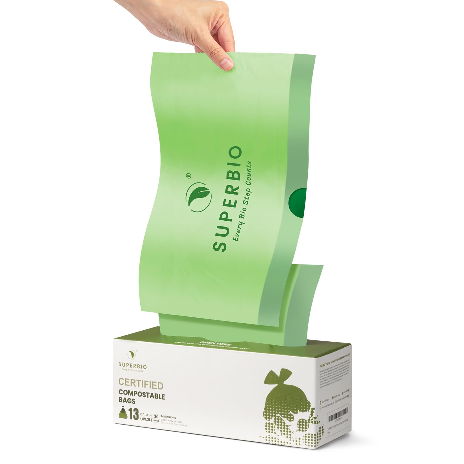 superbio empty bag on countertop revealing thin but durable profile benefit