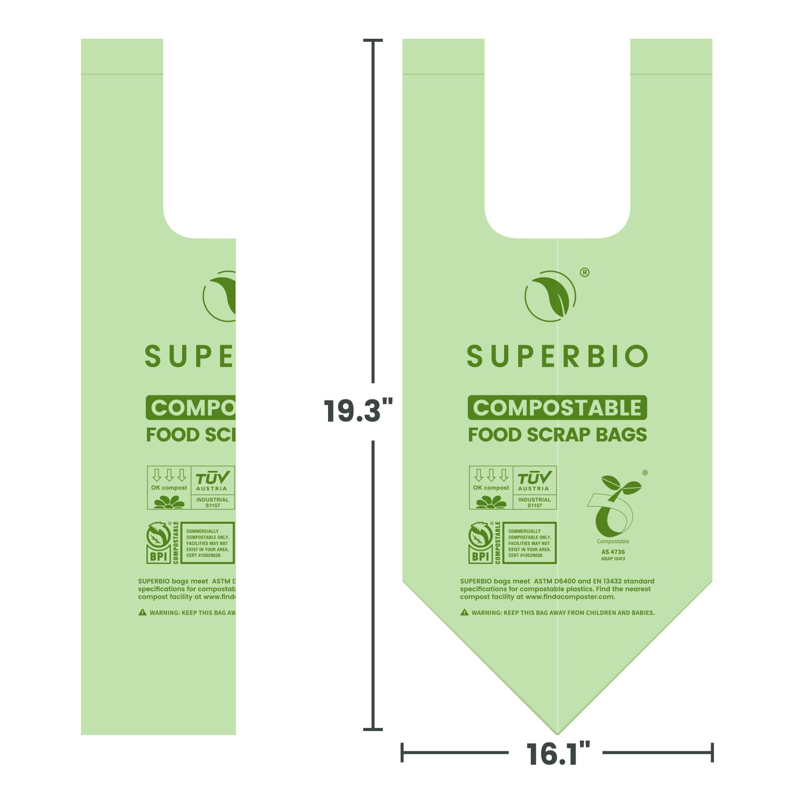 superbio bag inside a countertop compost bin for tidy food-waste collection