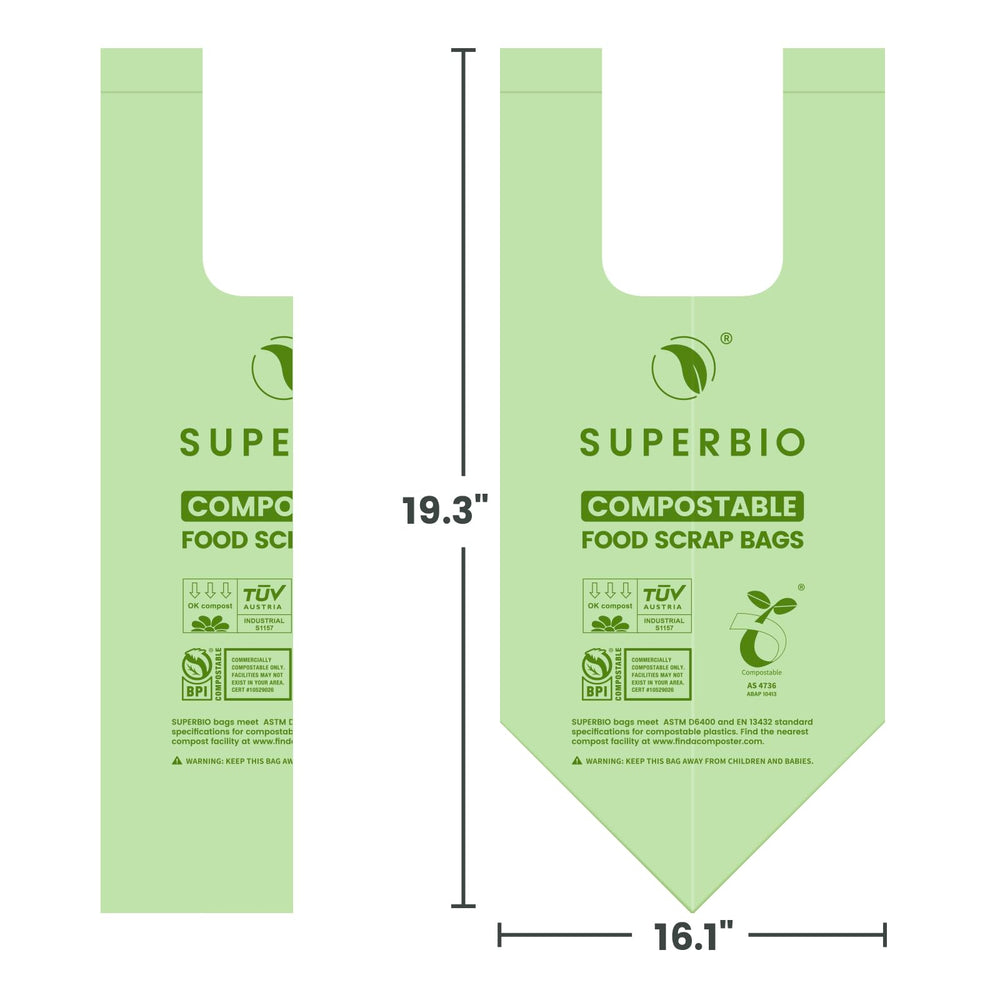 superbio bag inside a countertop compost bin for tidy food-waste collection