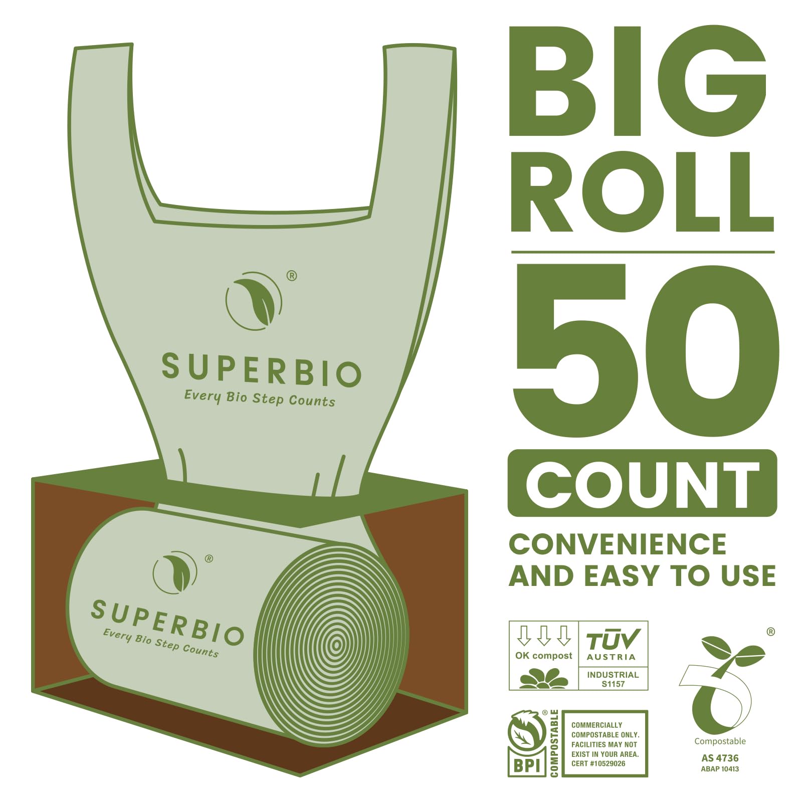superbio bags in a kitchen setting showing clean composting convenience