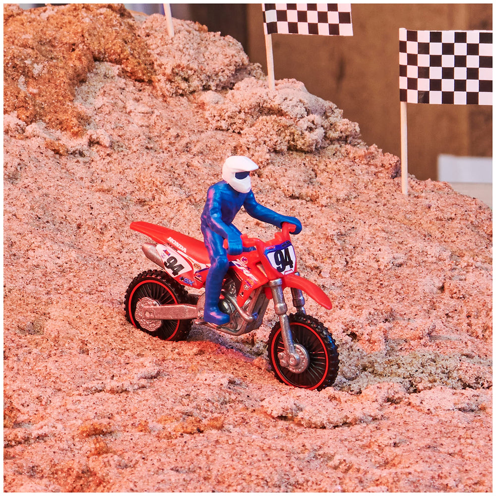 Supercross graphics and decals closeup showing printed liveries and accurate colors