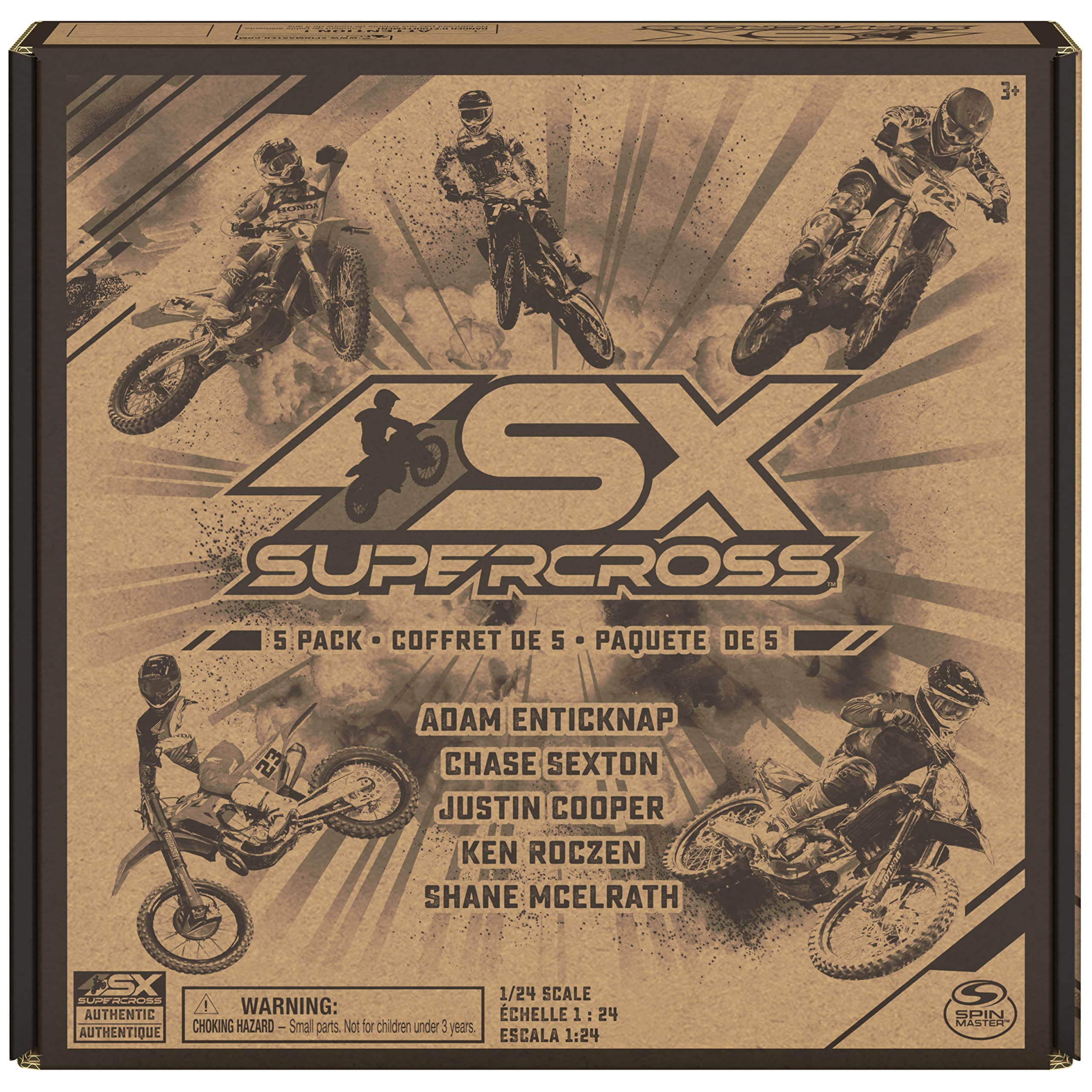 Supercross scale comparison with hand showing compact 1:24 size and easy handling