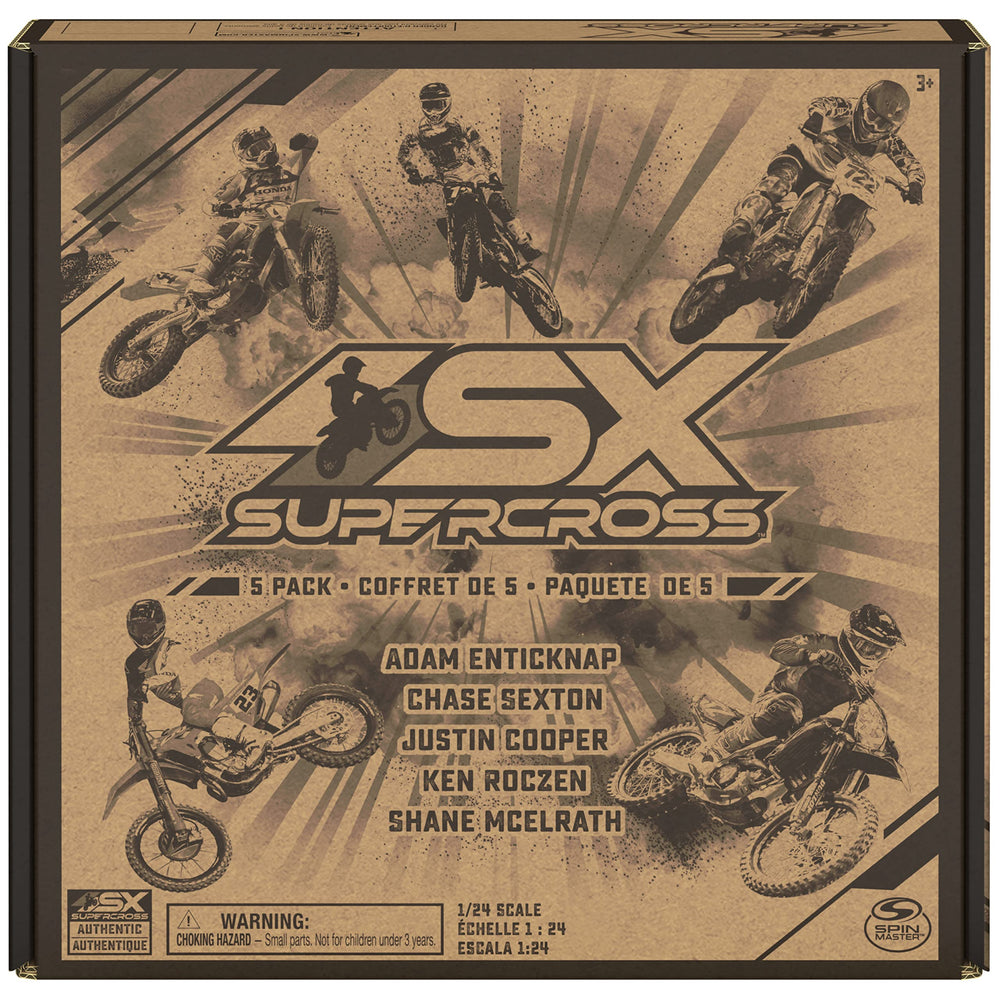 Supercross scale comparison with hand showing compact 1:24 size and easy handling