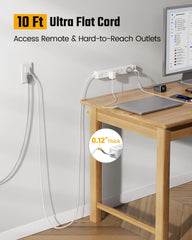 SUPERDANNY flat plug close-up tucked behind furniture to save space