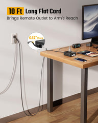 SUPERDANNY flat plug close-up illustrating slim 0.3-inch profile for space saving