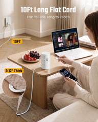 SUPERDANNY flat plug closeup showing ultra-thin design and flush-wall convenience