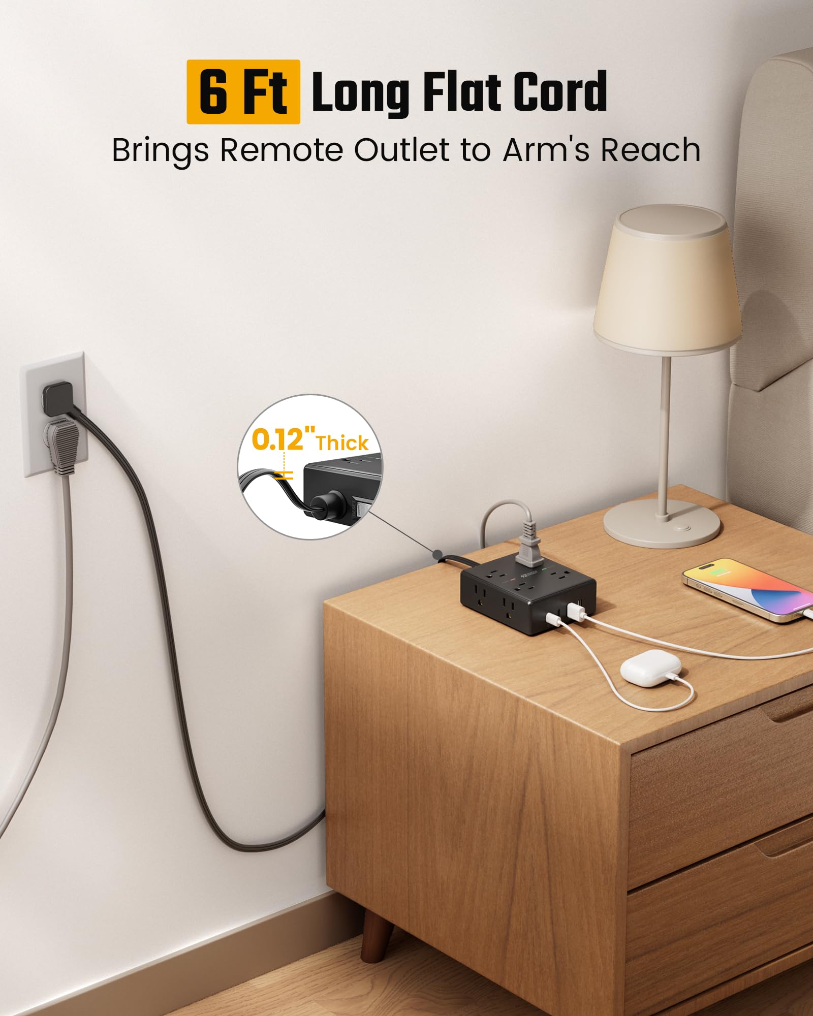 SUPERDANNY slim flat plug profile fitting flush to wall to save space
